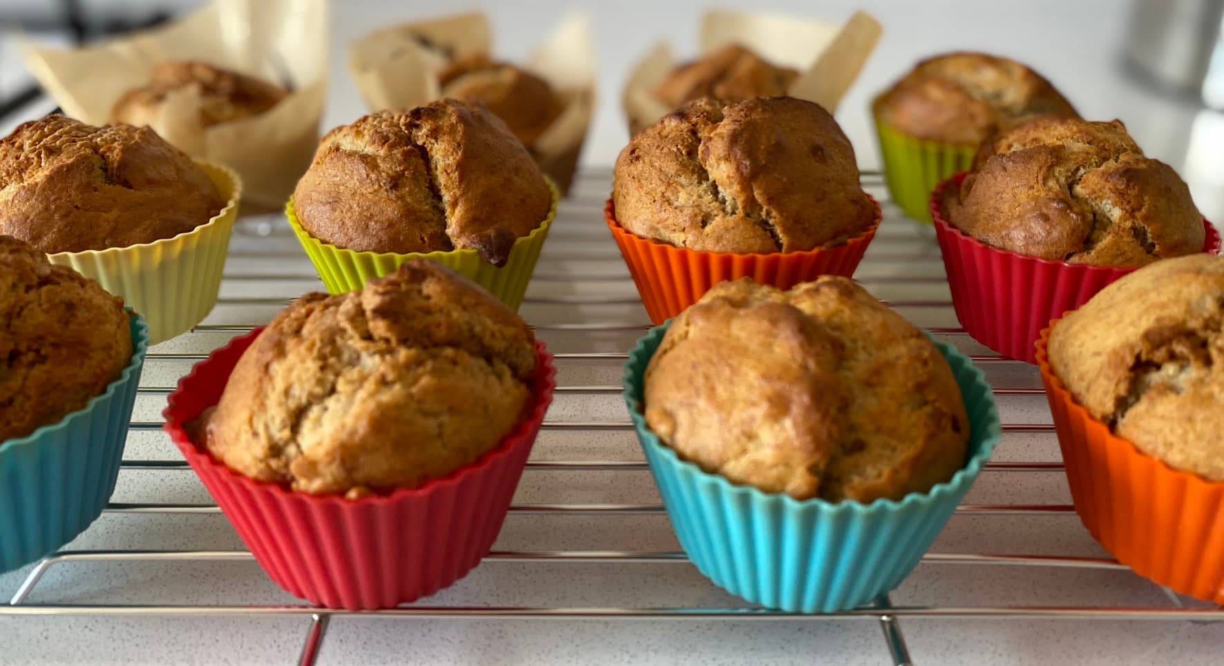 Banana peanut butter muffins