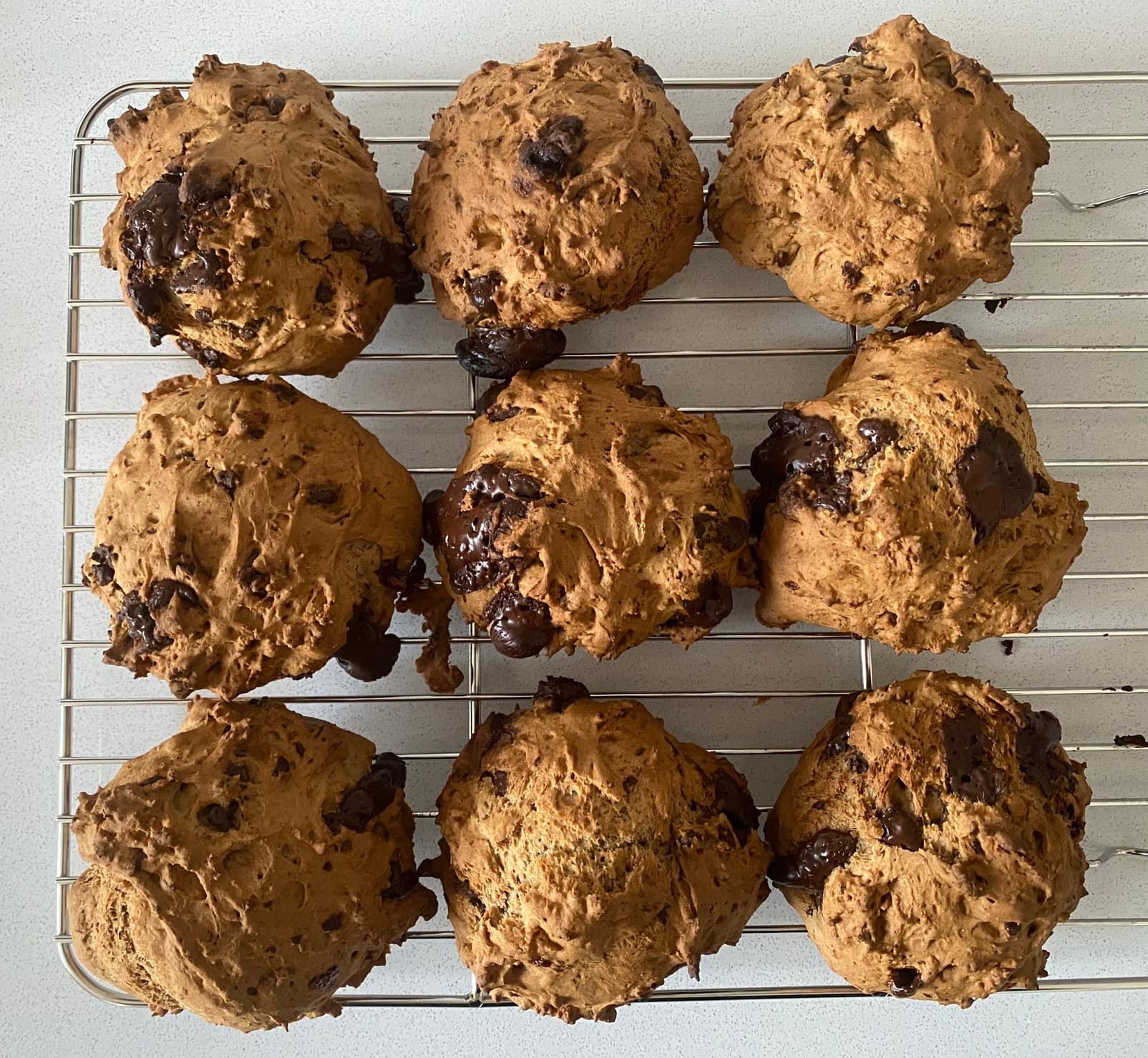 Chocolate banana bread buns
