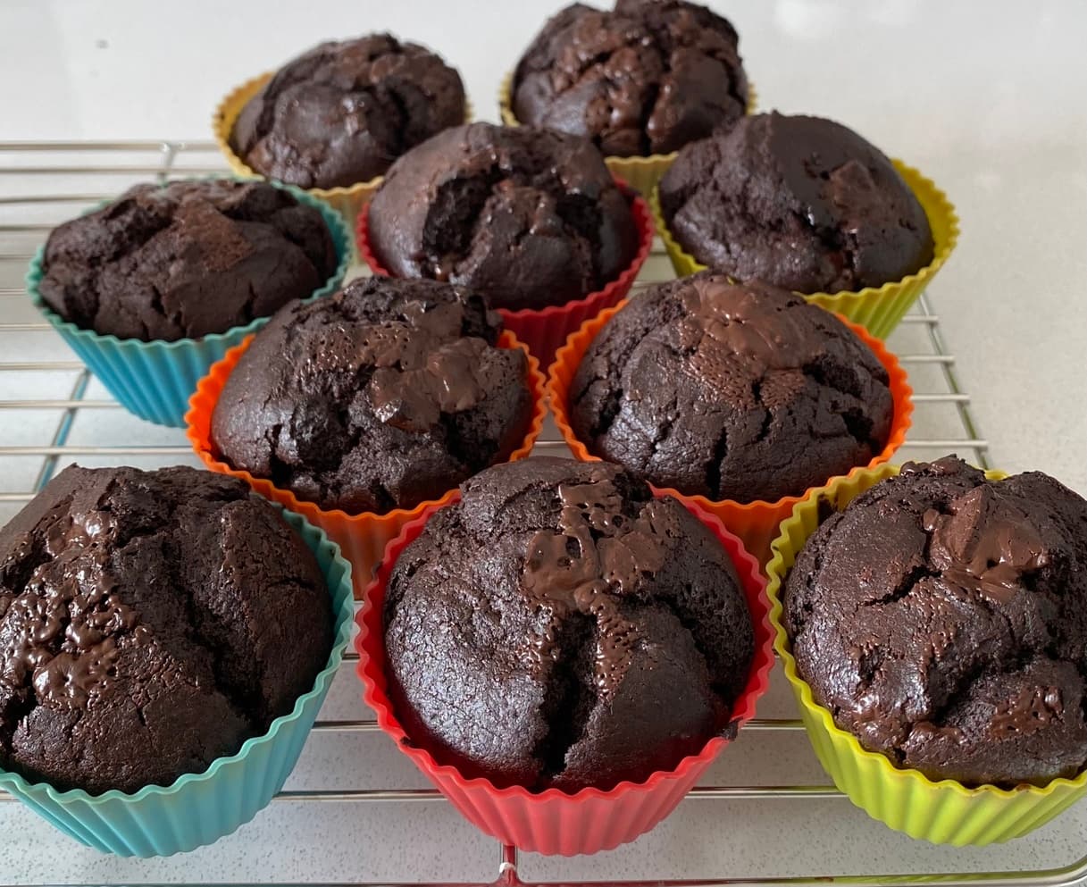 Double chocolate espresso muffins