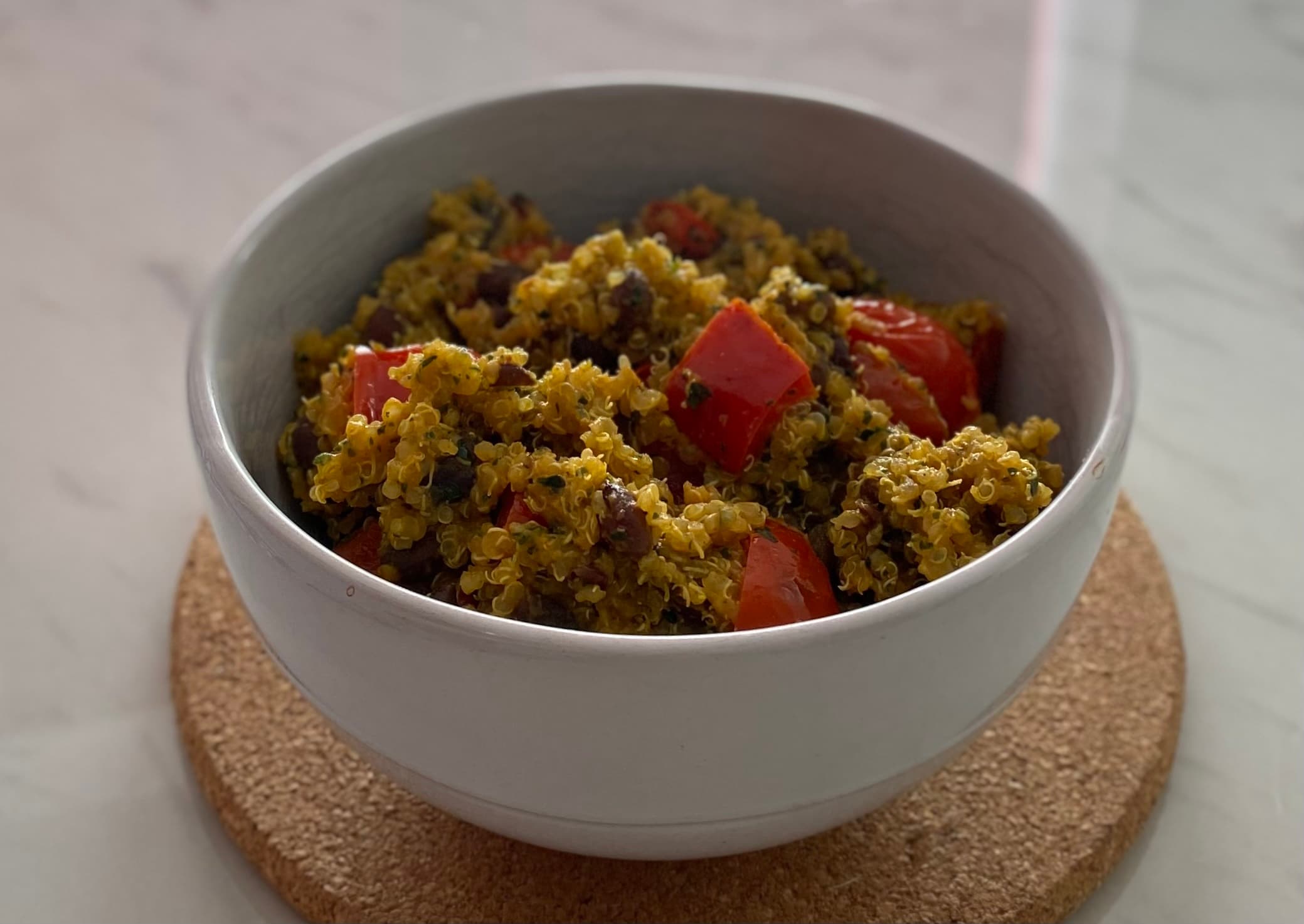 Quinoa and black bean bowl