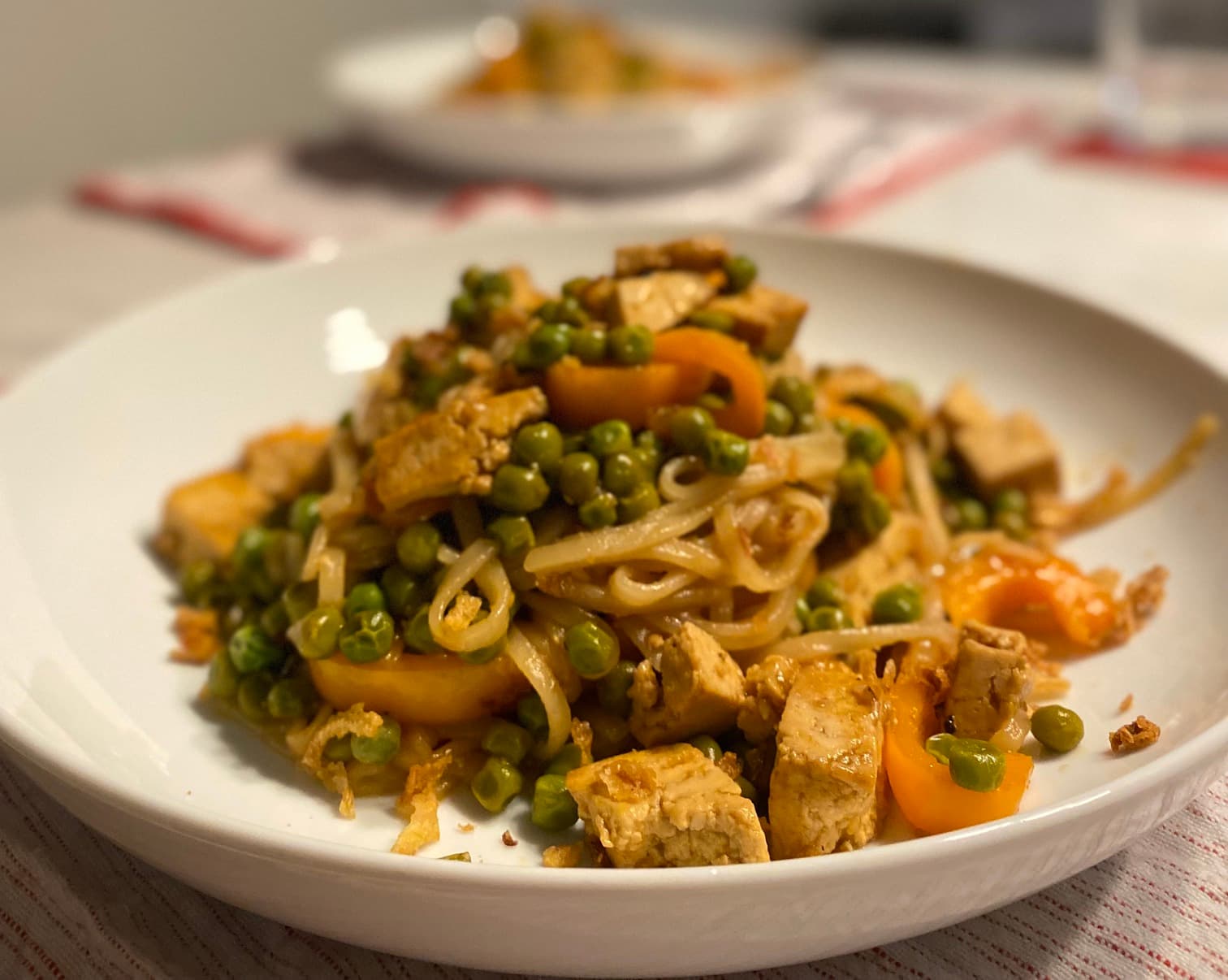 Teriyaki tofu noodle stir fry