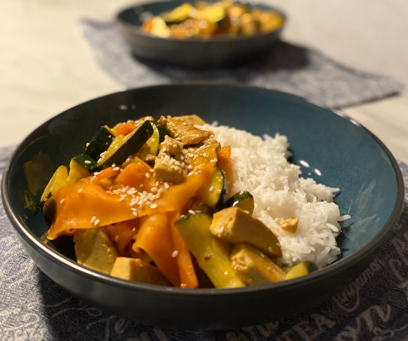 Tofu and vegetable stir fry