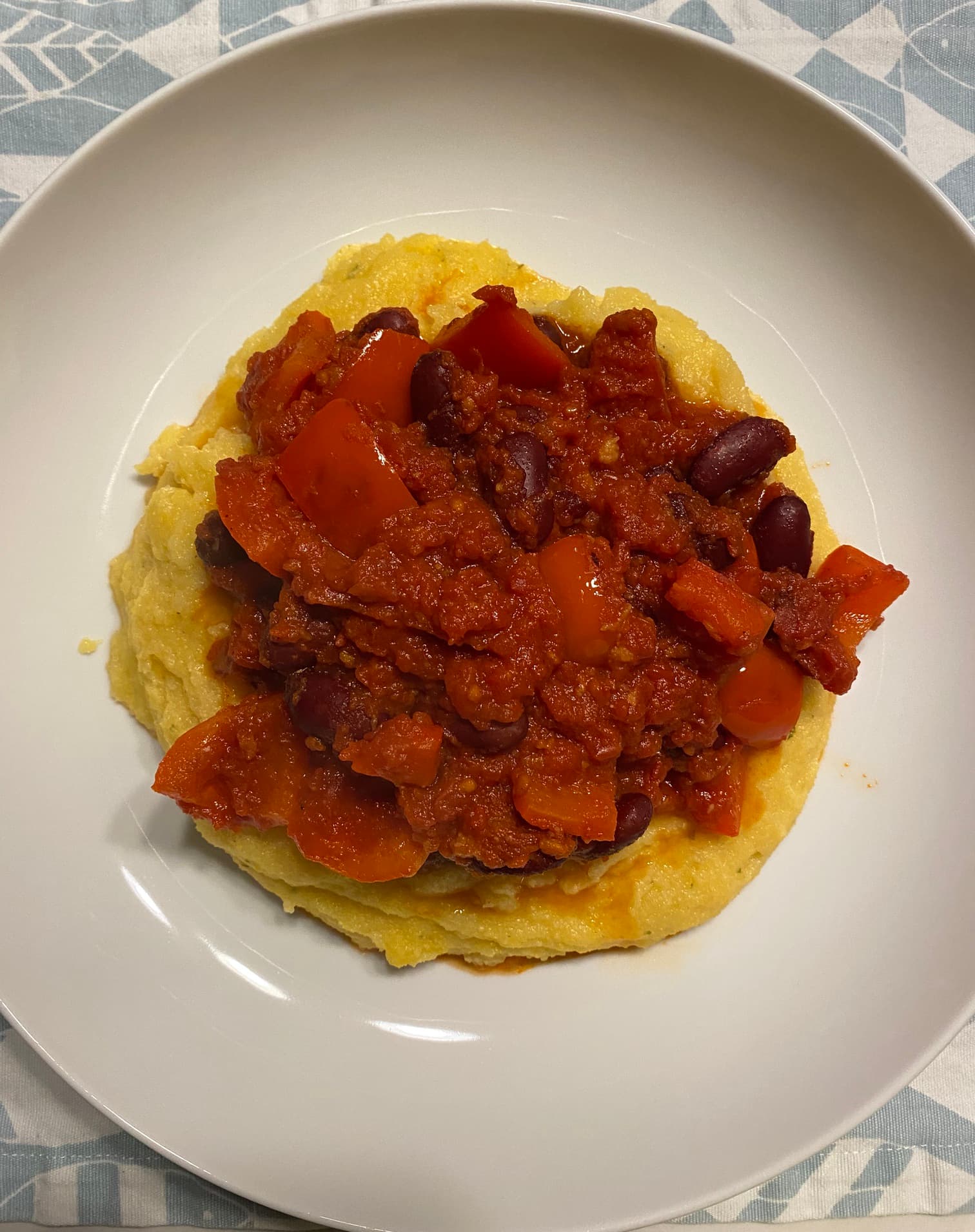 Tomato and bean polenta