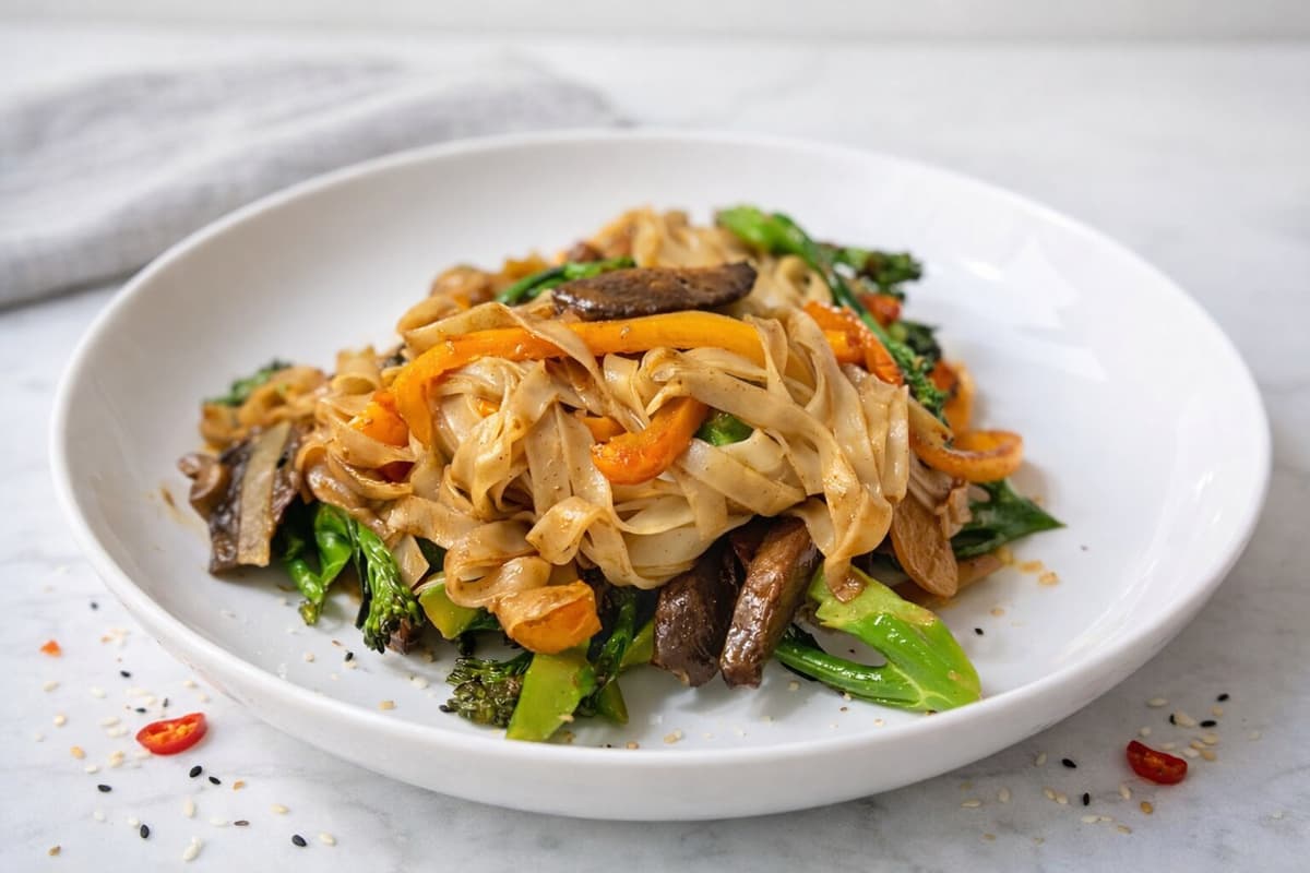 Almond noodle stir fry
