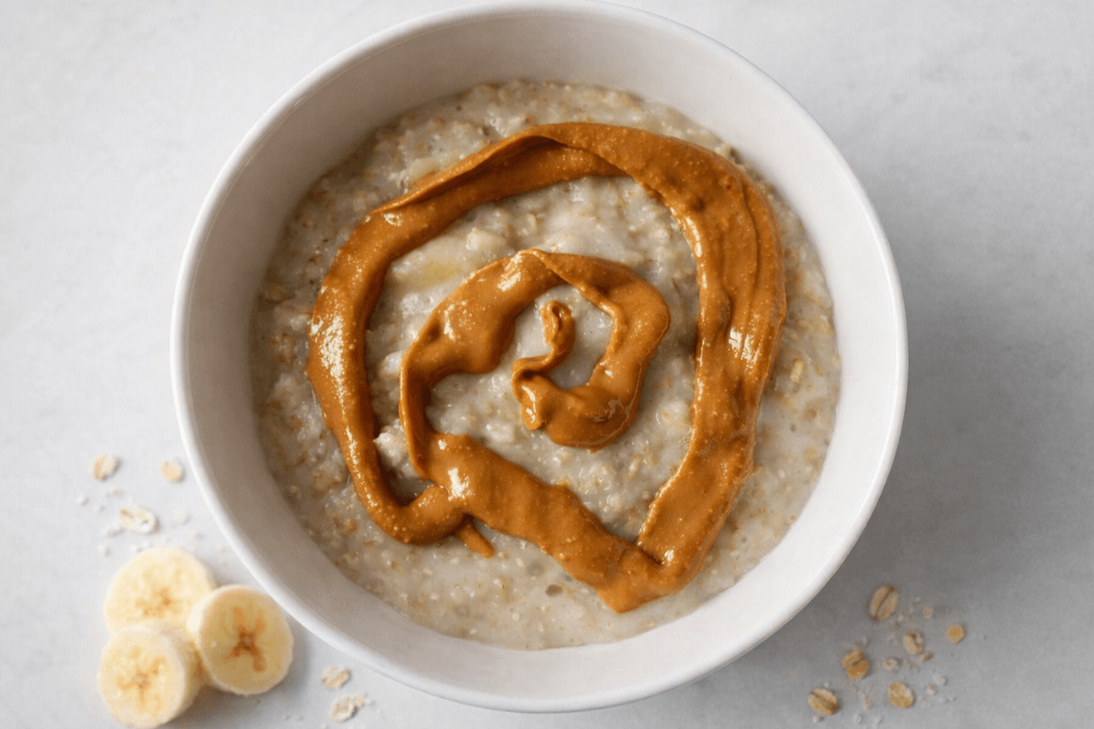 Banana and peanut butter porridge