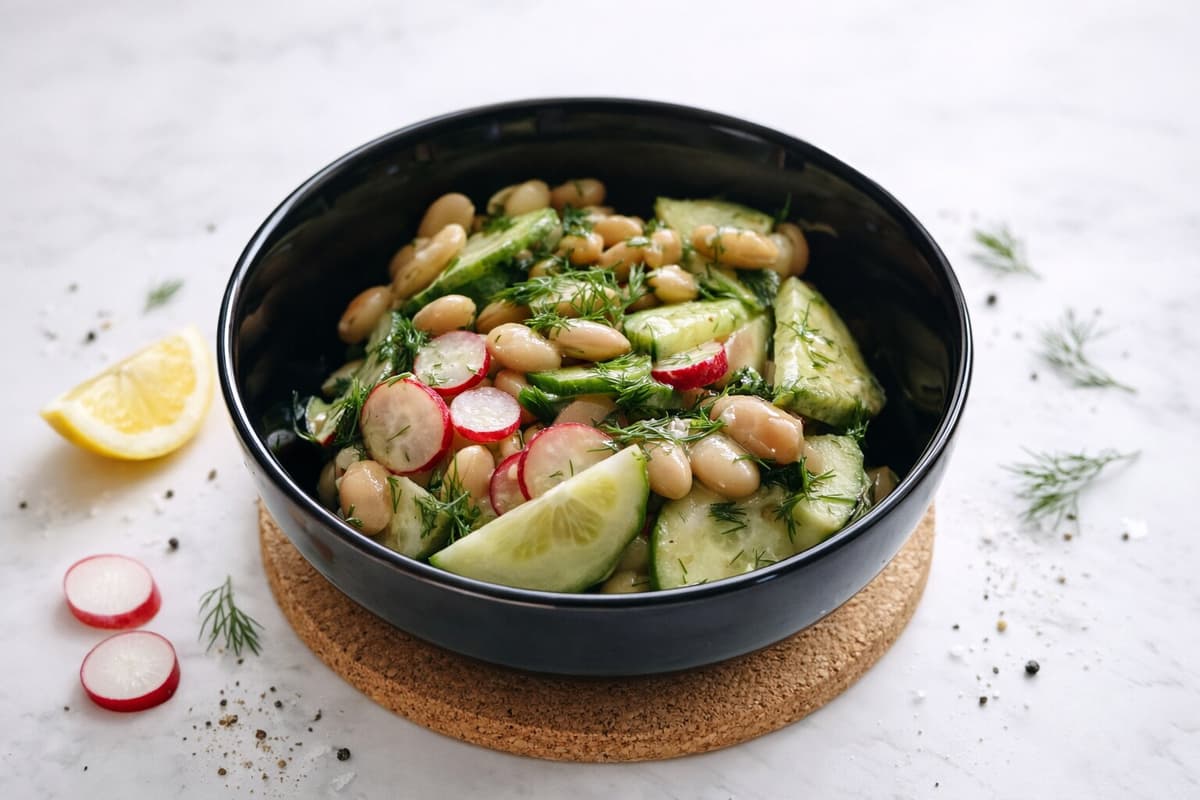 Bean and cucumber salad