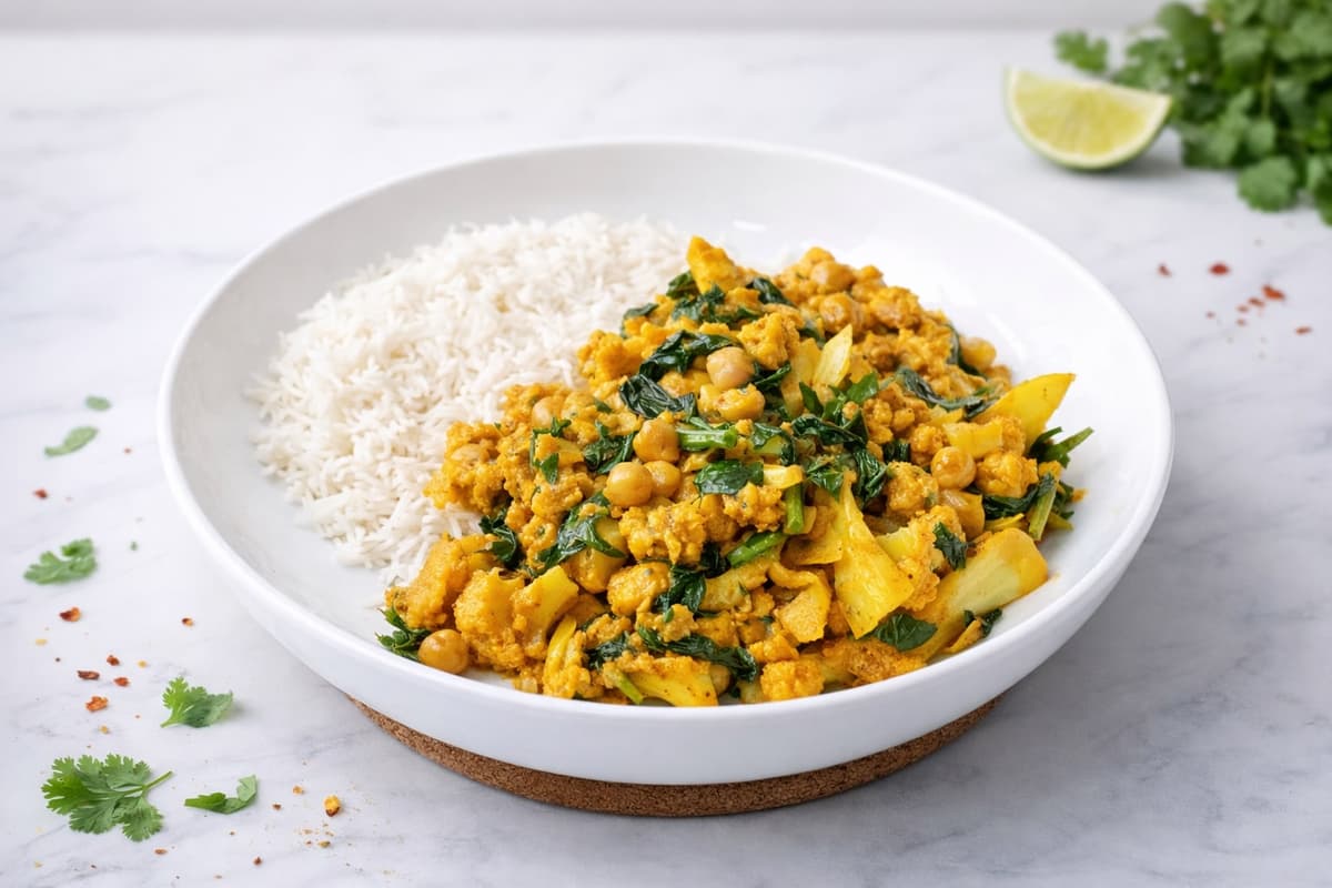 Cauliflower and chickpea curry