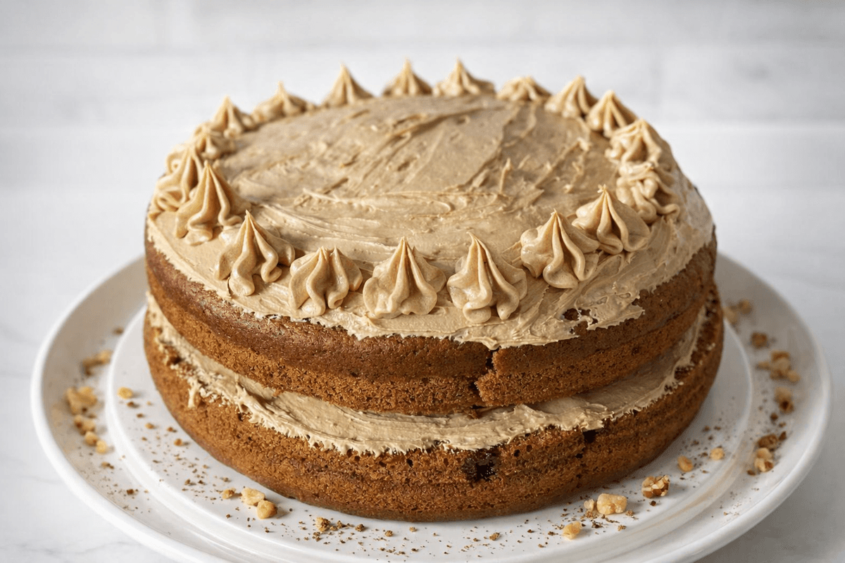 Coffee and walnut cake