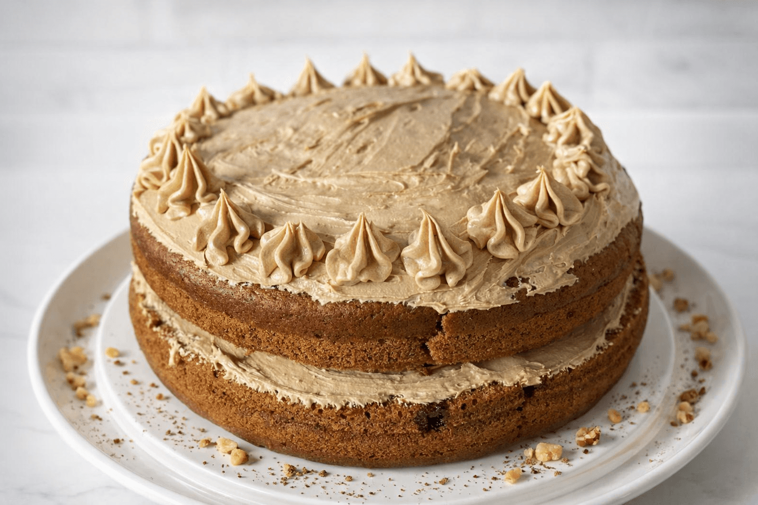 Coffee and walnut cake