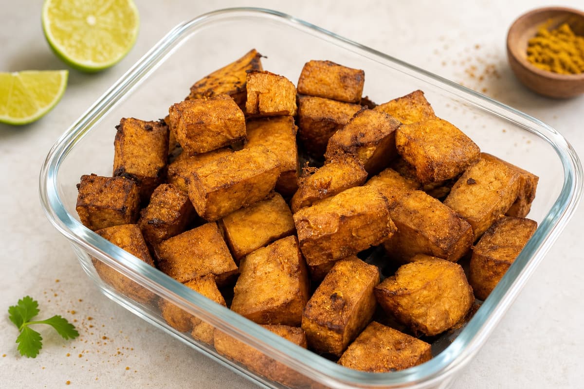 Crispy curried tofu
