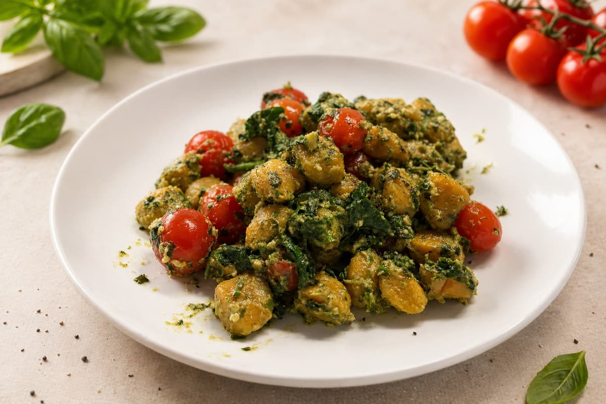 Gnocchi with basil pesto