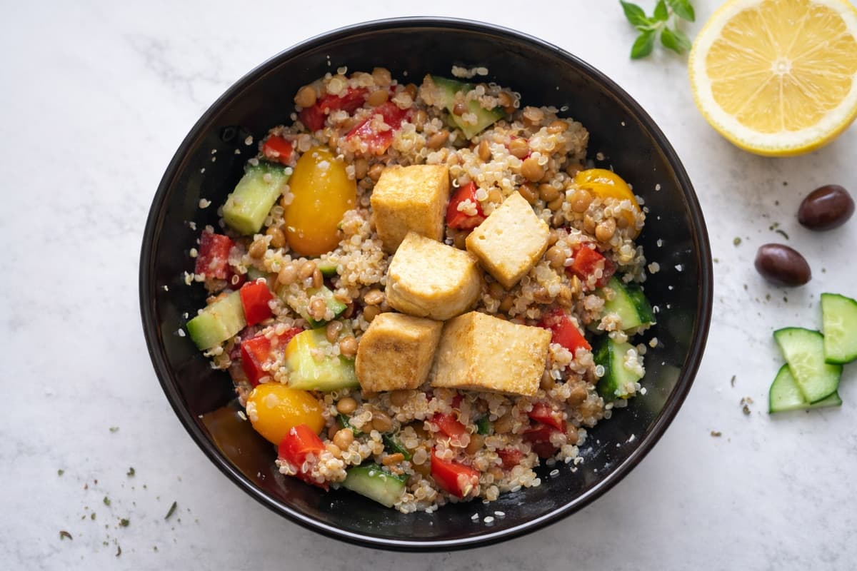 Greek style quinoa salad