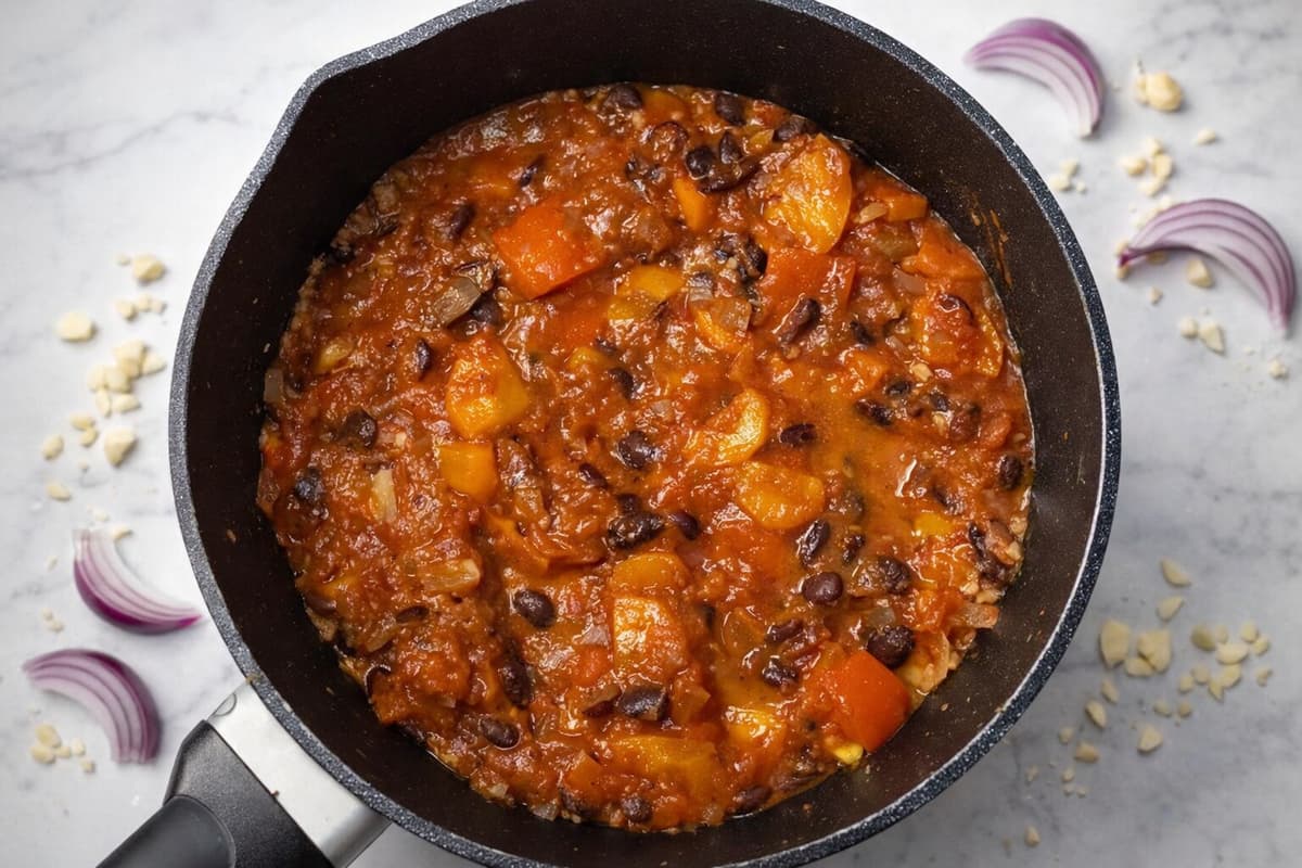 Harissa black bean stew