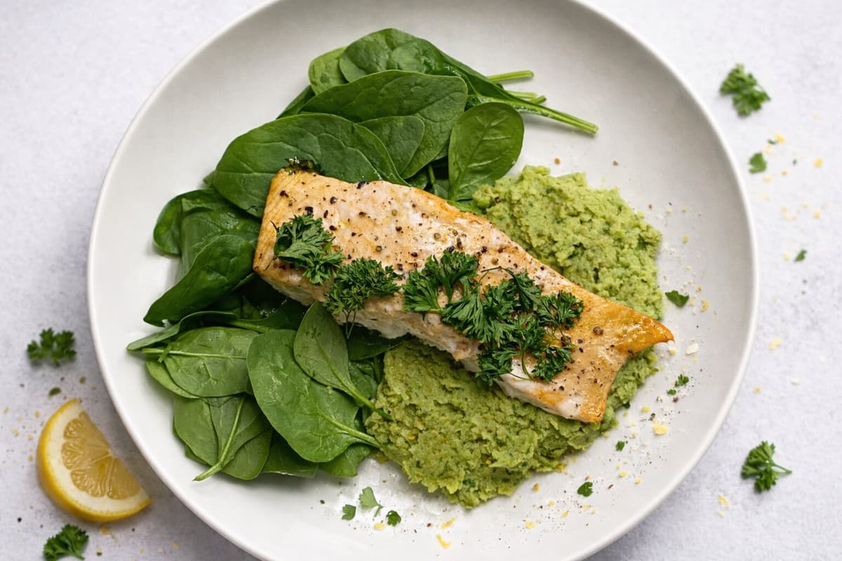 Pea and butter bean mash