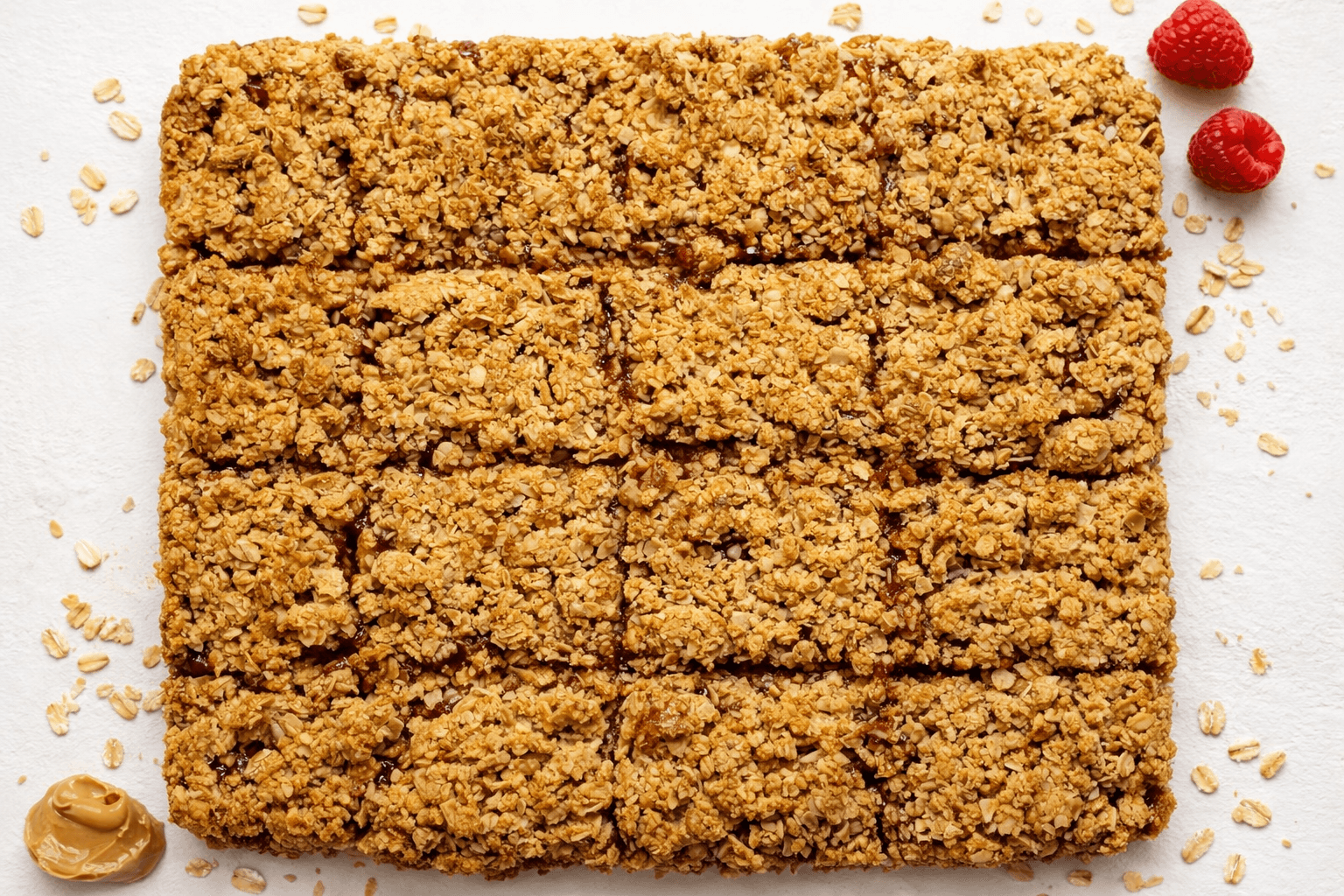Peanut butter and jam oat bars