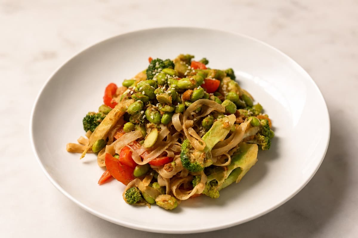 Peanut noodle stir fry