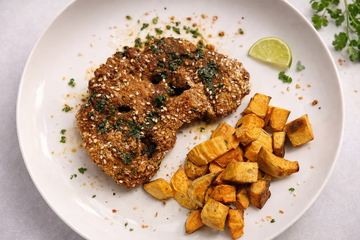 Sesame cauliflower steak