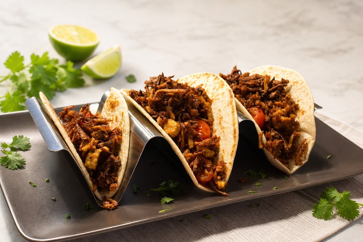 Shredded tofu tacos