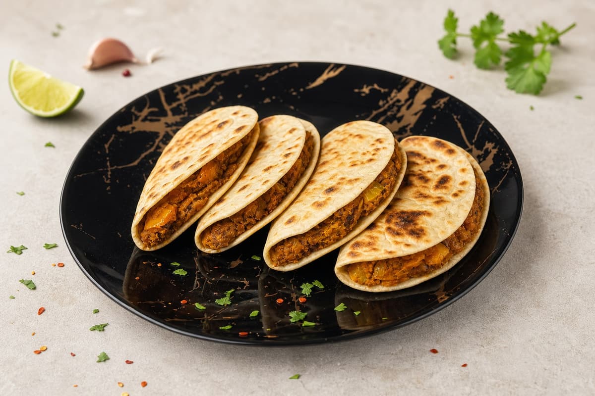 Smashed bean tacos