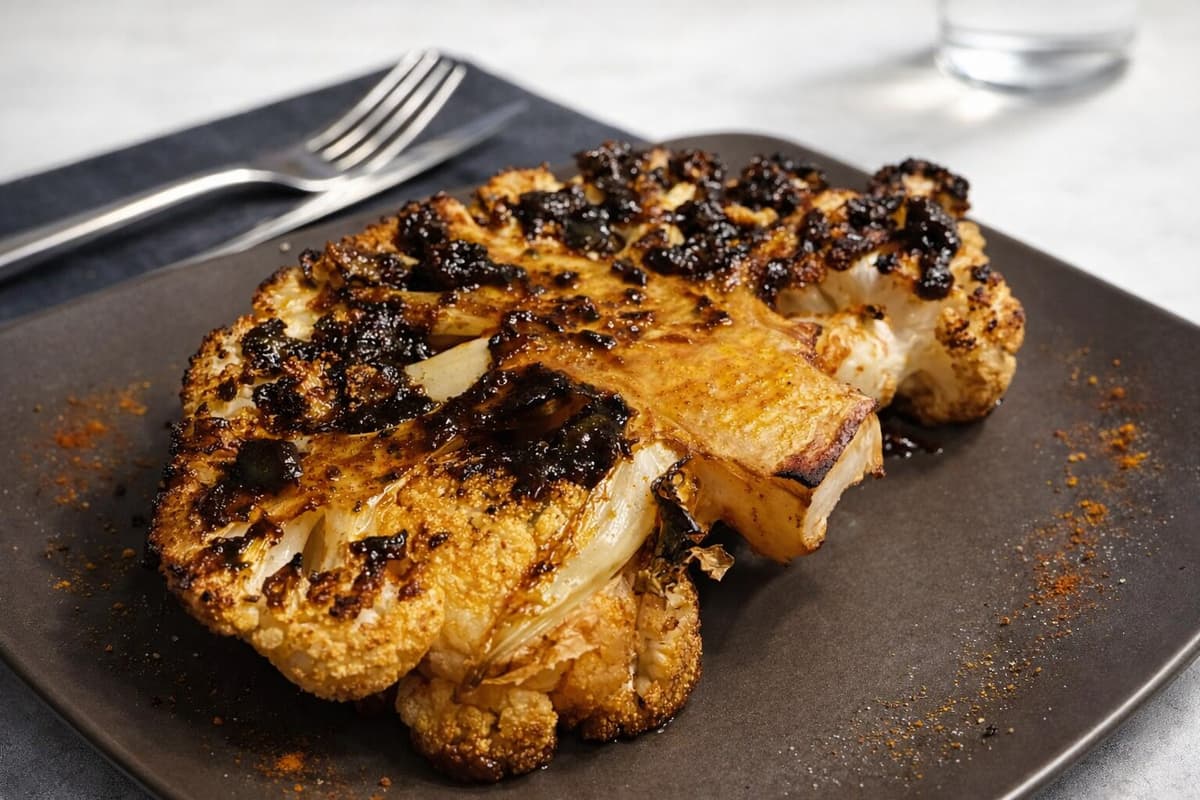 Smoky miso cauliflower steak