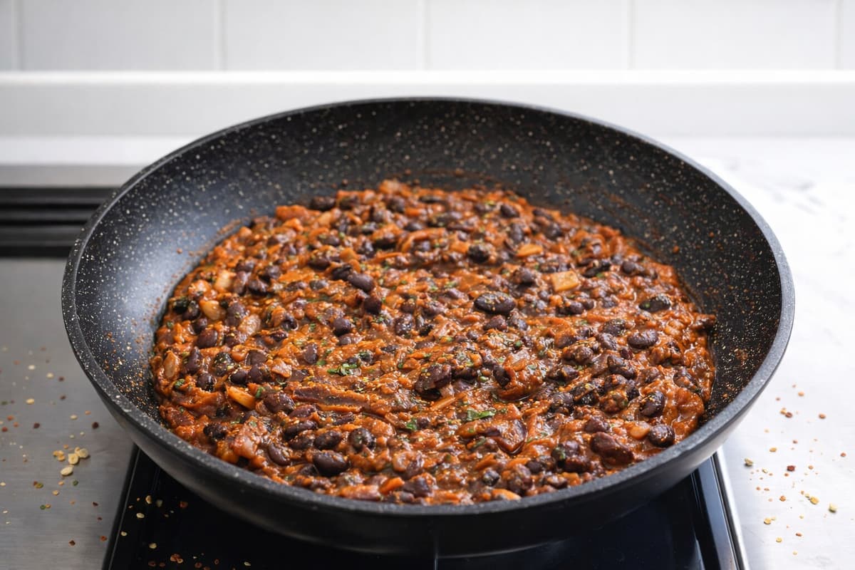 Spicy black beans