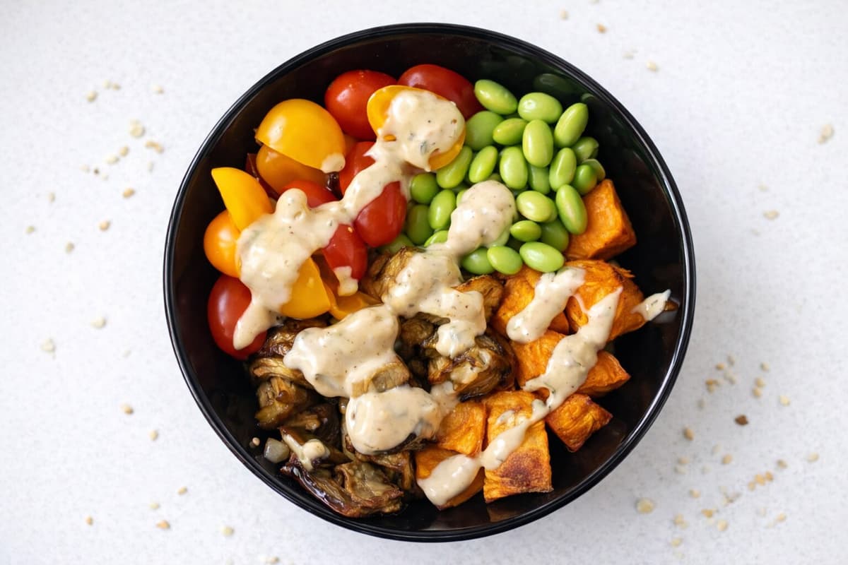 Sweet potato rainbow bowl
