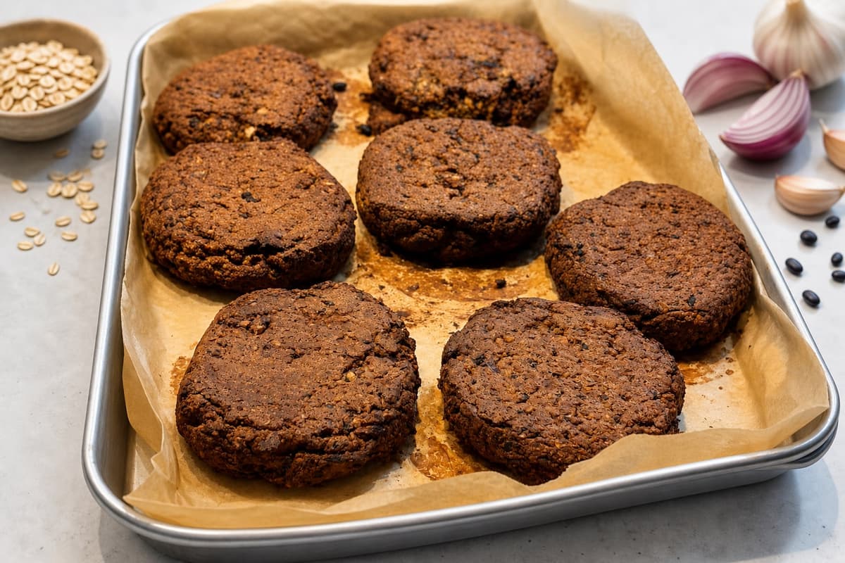 Tempeh and black bean burgers