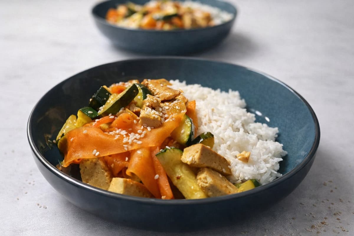 Tofu and vegetable stir fry