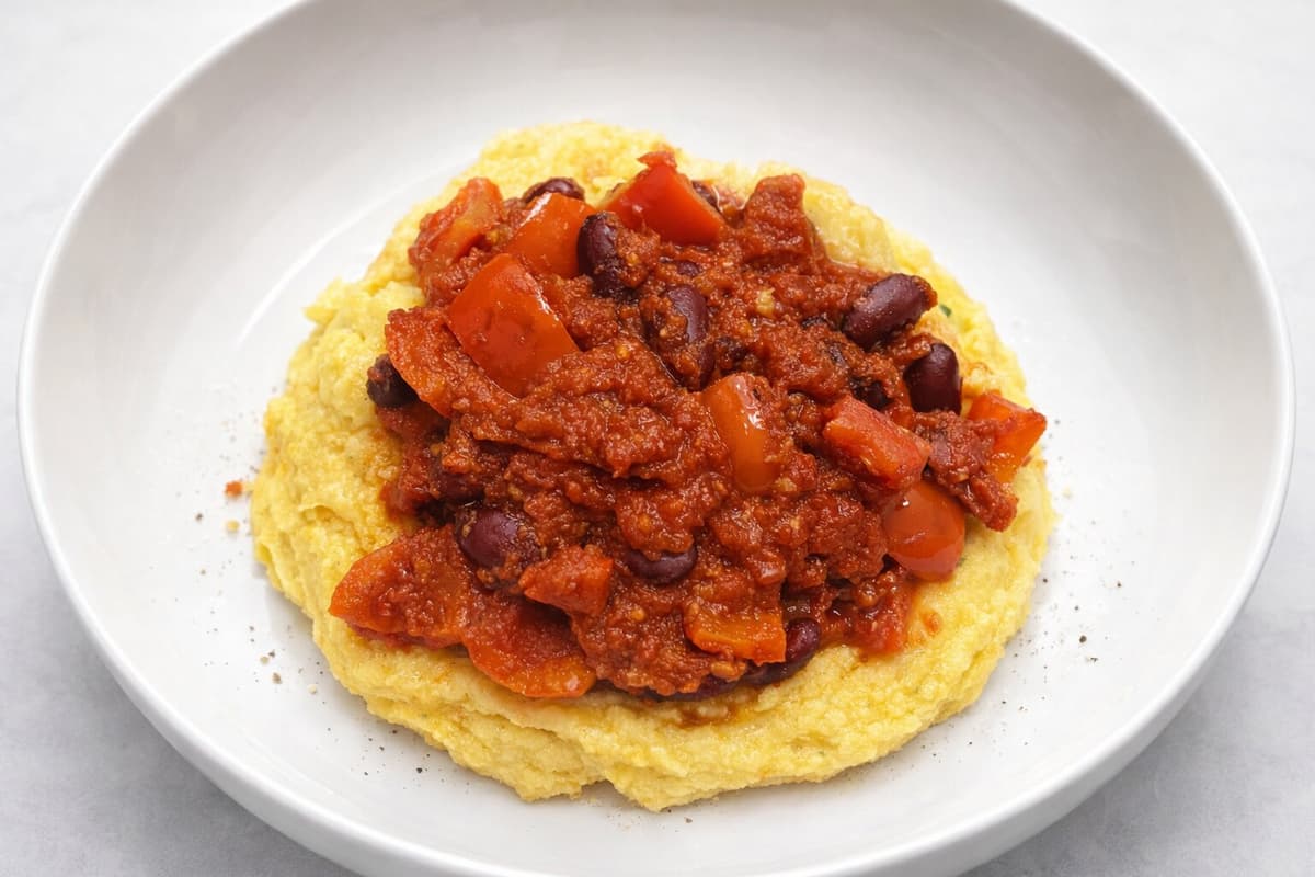 Tomato and bean polenta