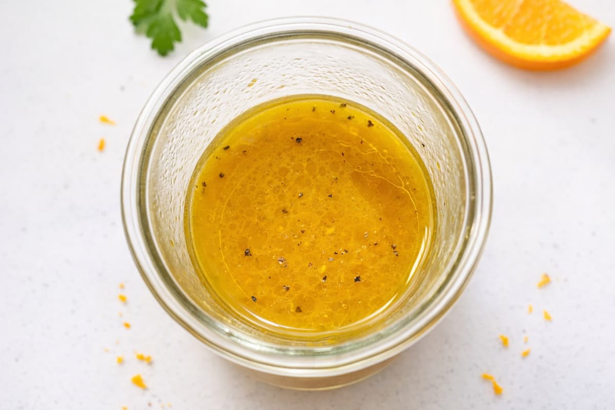 Zingy orange dressing