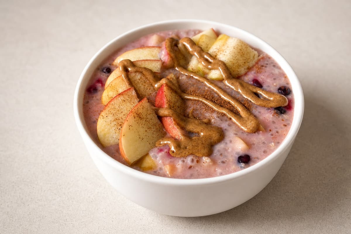 Apple and blackcurrant porridge