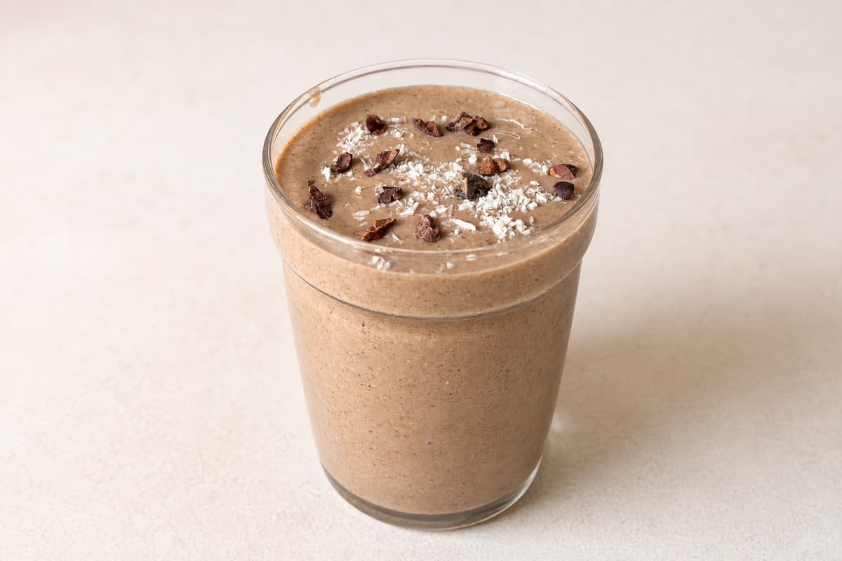 Banana, chocolate and coconut smoothie