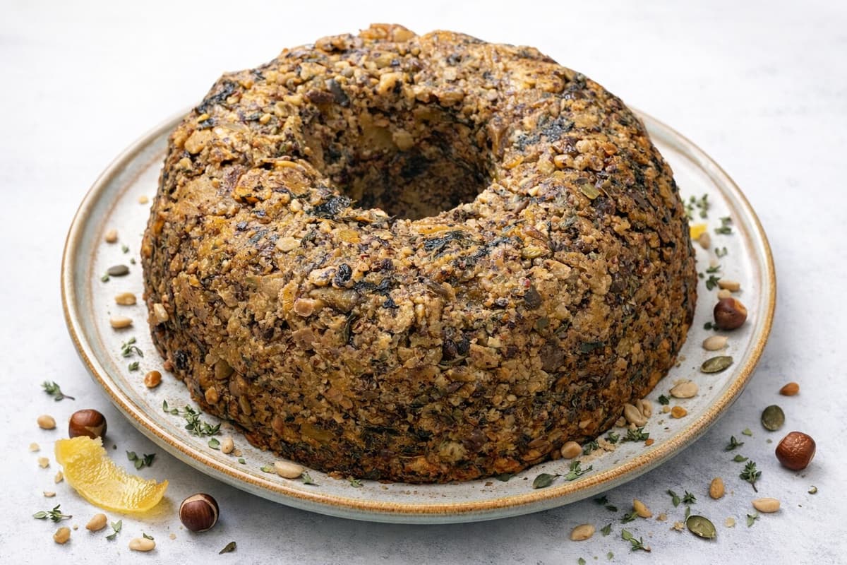 Butternut squash nut roast wreath