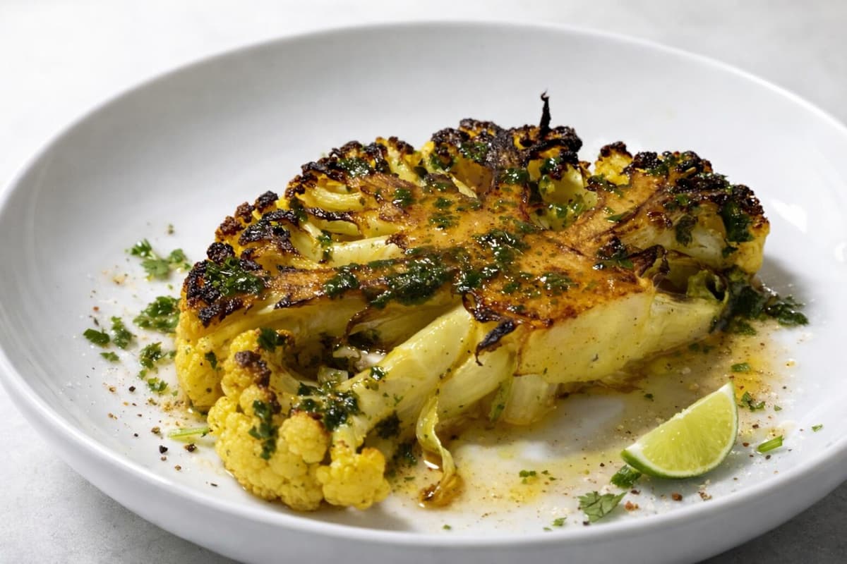 Coriander and lime cauliflower steak
