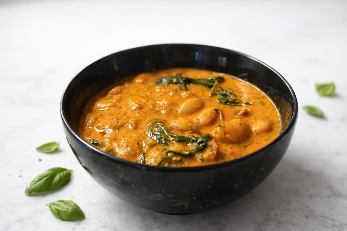 Creamy harissa and tomato butter beans