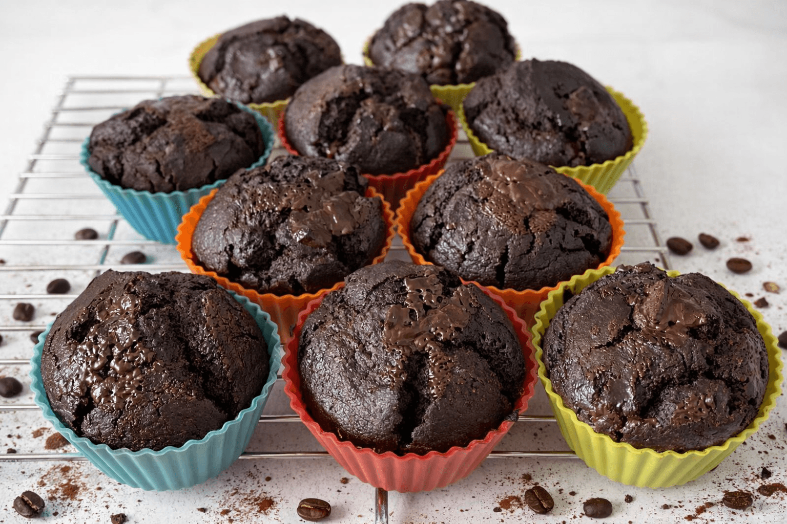 Double chocolate espresso muffins
