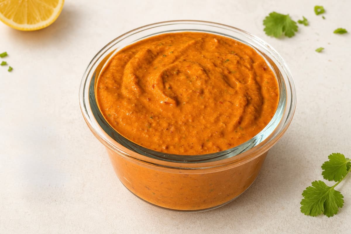 Harissa aubergine and bean dip