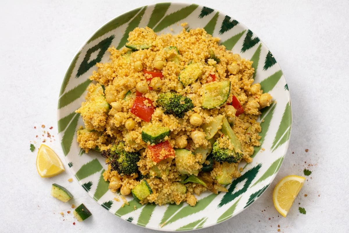 Harissa roasted vegetable couscous