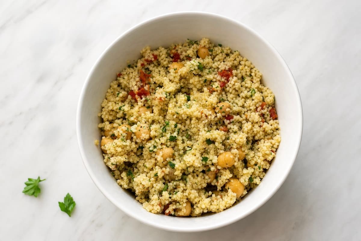 Lemon and herb chickpea couscous
