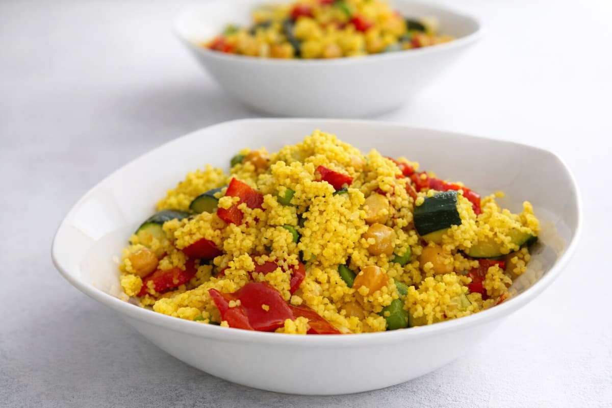 Lemon and herb roasted vegetable couscous