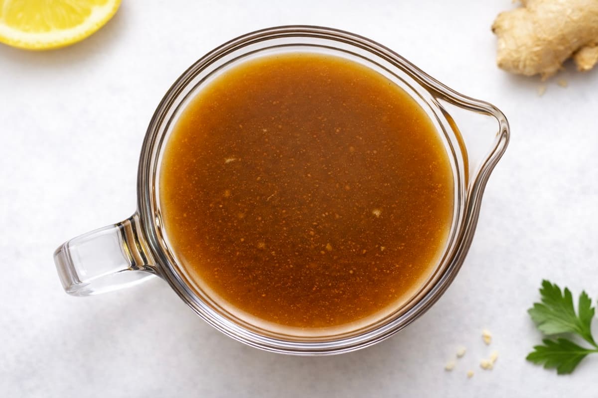 Lemon, ginger and ponzu stir fry sauce