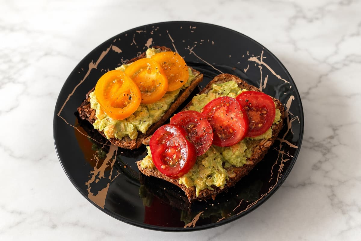 Mashed chickpea and avocado on toast