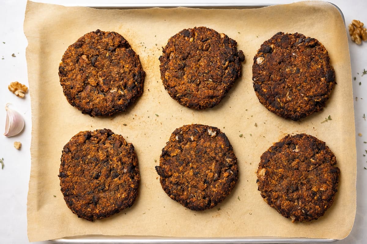 Mushroom and black bean burgers