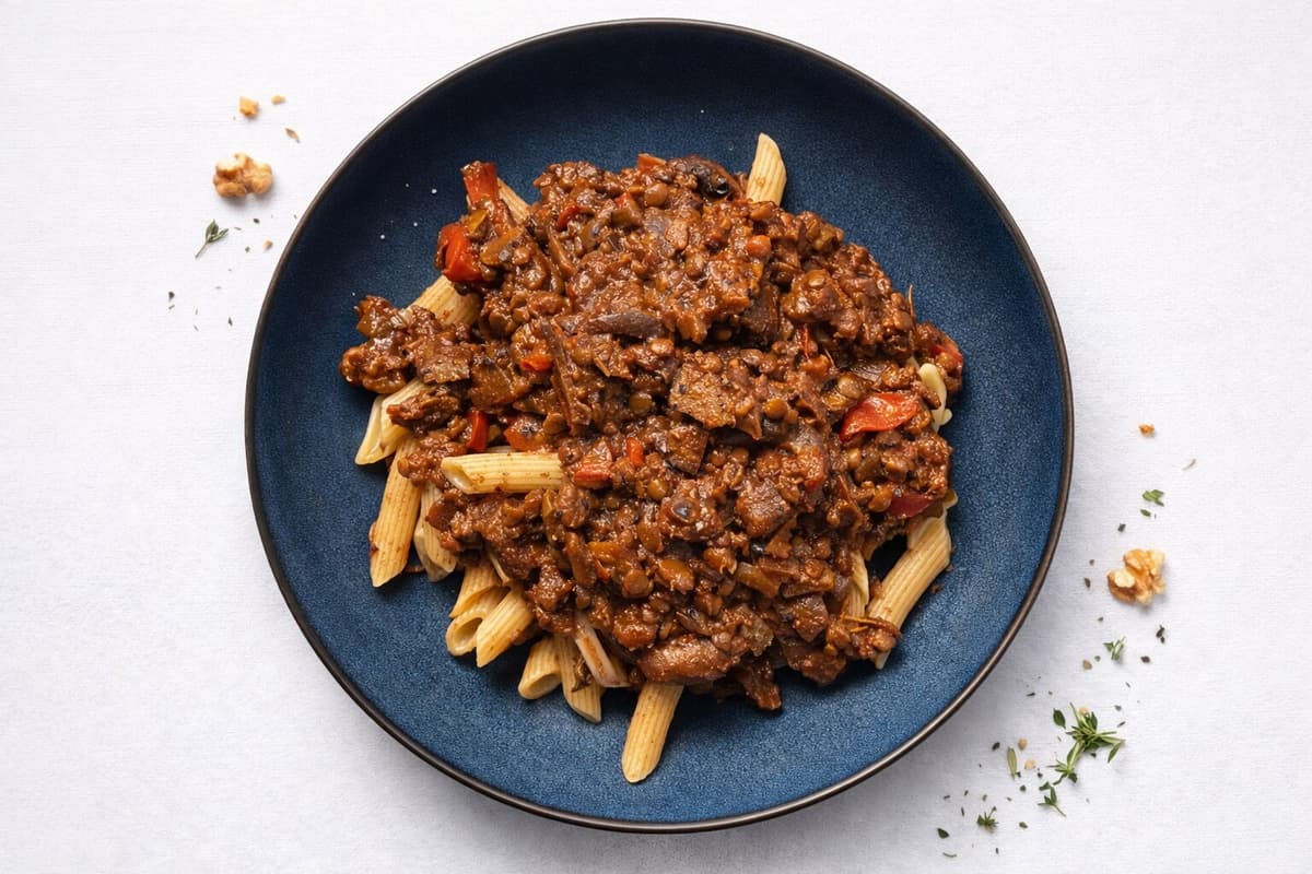 Mushroom and lentil ragu
