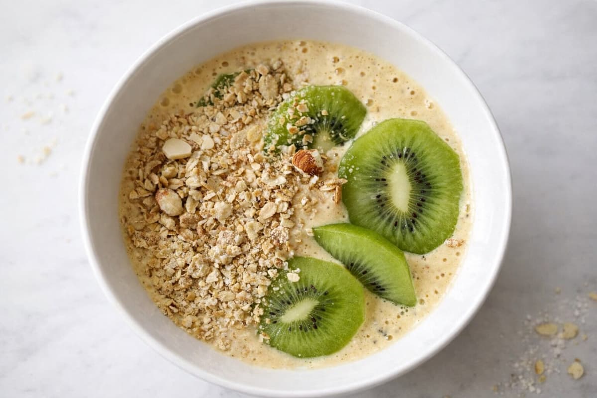Passion fruit and kiwi smoothie bowl
