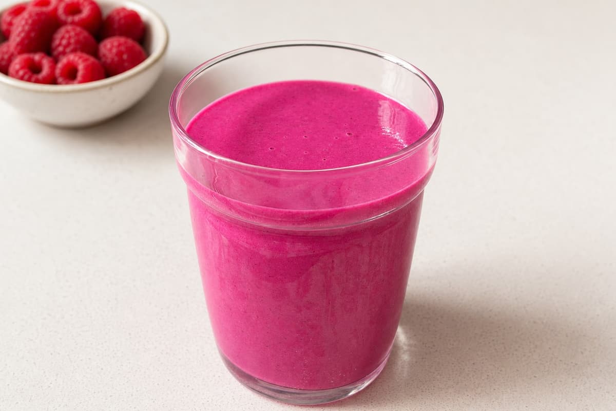 Raspberry, beetroot and almond butter smoothie