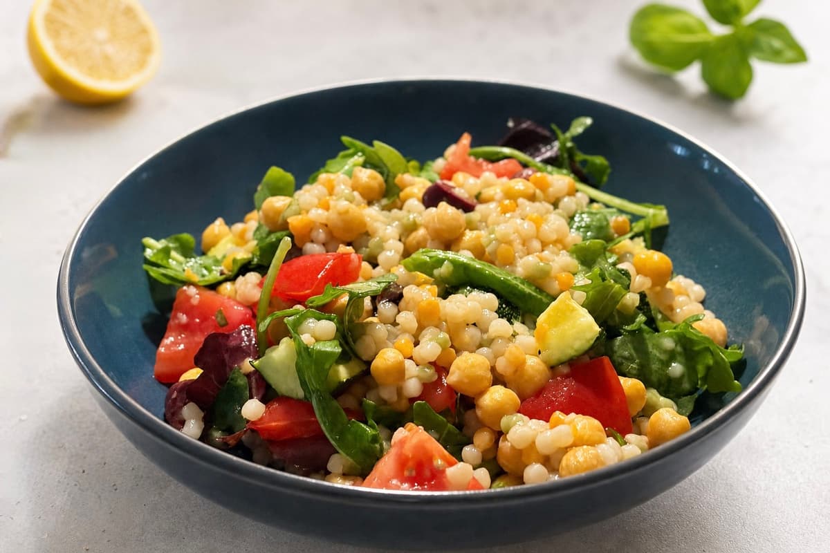 Rocket and tomato couscous salad