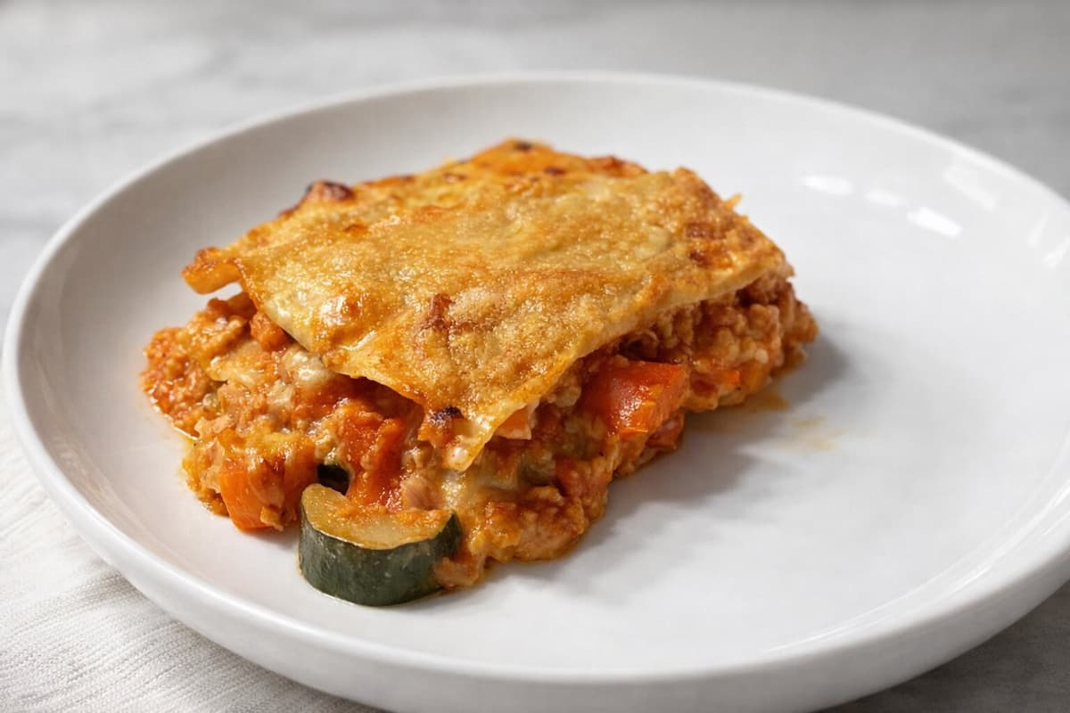 Soya mince lasagne