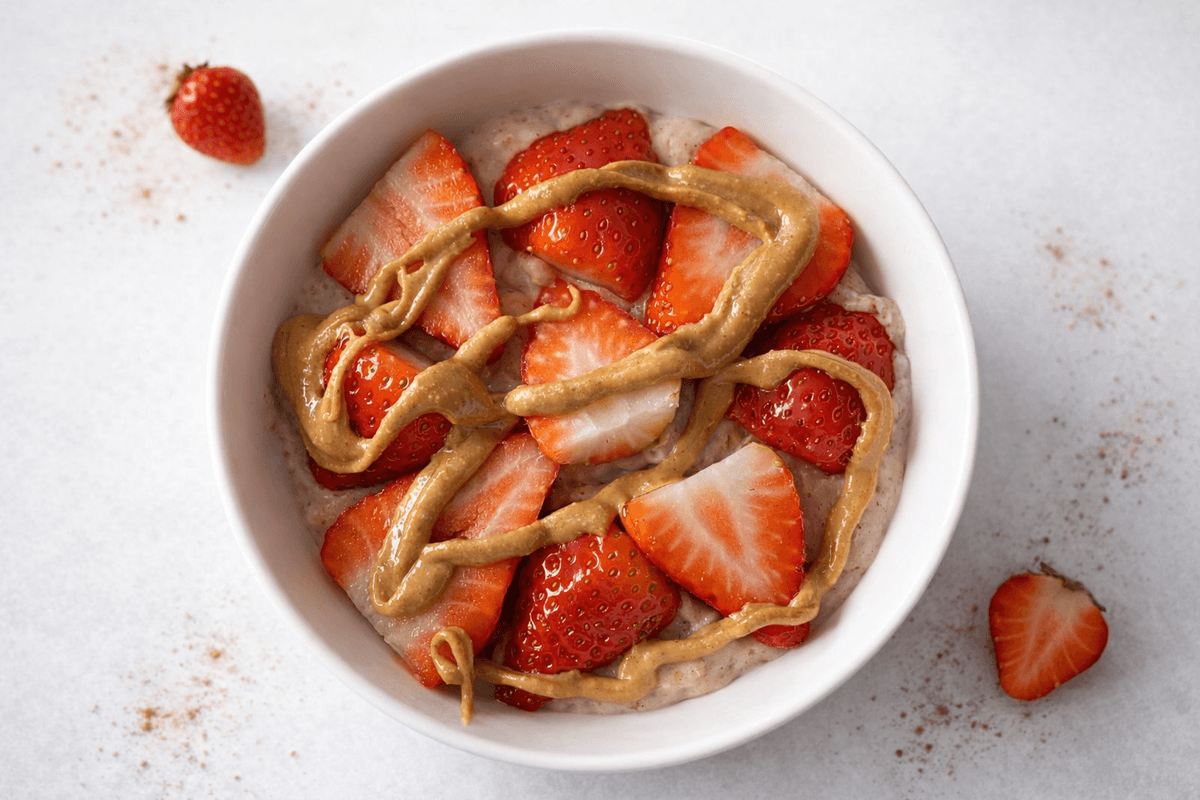 Strawberry and cinnamon porridge