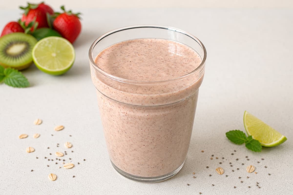 Strawberry, kiwi and lime smoothie